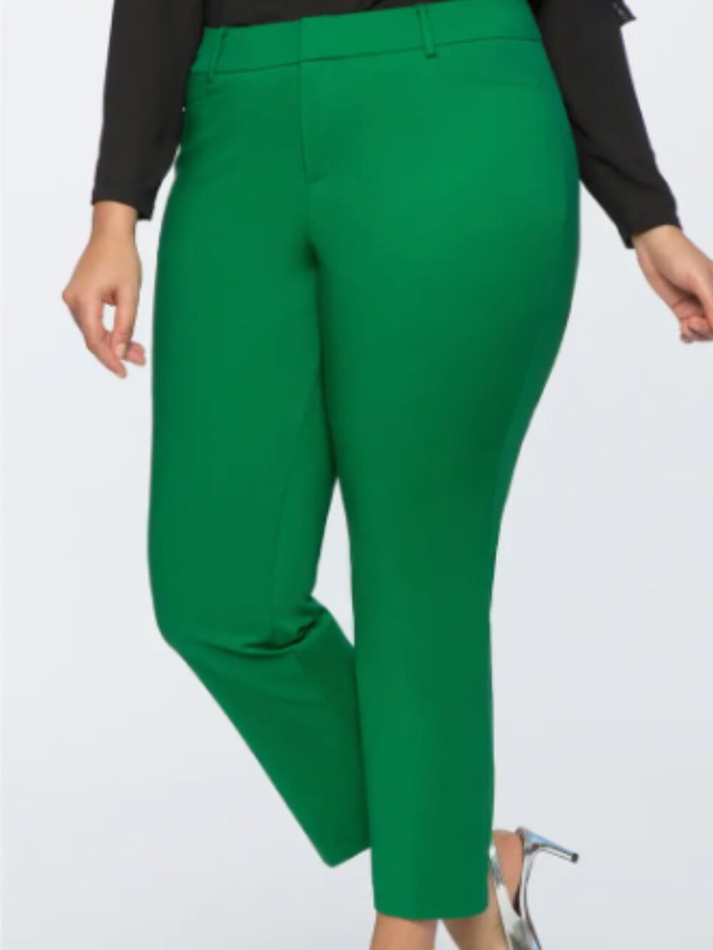 NWT ELOQUII Kady Fit Double-Weave Pant Verdant Green Dress Pants Plus Size 18R